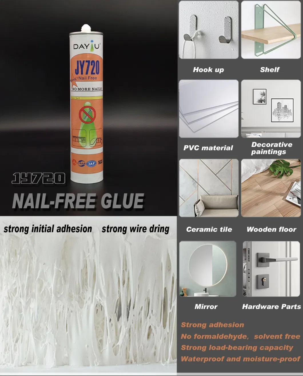 Heavy Duty No More Nails Glue Adhesive Cement Liquid Nail